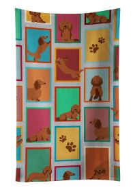 Lots of Longhaired Red Dachshund Kitchen Towel Dish Cloths Guest Hand Towel Decorative Bathroom Towel for Face,Tea, Dishcloth, Kitchen and Bath
