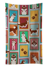 Lots of Red Siberian Husky Kitchen Towel Dish Cloths Guest Hand Towel Decorative Bathroom Towel for Face,Tea, Dishcloth, Kitchen and Bath