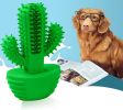 Cactus Shape Dog Toothbrush Stick Puppy Dental Care Brushing Stick Effective Doggy Teeth Cleaning Massager Natural Rubber Bite Resistant Chew Toy