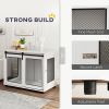 39" Dog Crate Furniture with Sliding Barn Door, Furniture Style Dog Cage End Table for Large Dogs, White