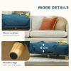 Raised Dog Couch with Comfortable Cushion, Pine Wood Legs, Foot Pads for Large-Sized Dogs Indoor Use, Dark Blue
