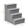 PawHut Pet Stairs Small Dog Steps for Couch Bed with Cushioned Cover Grey