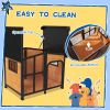 Cabin-Style Wooden Dog House for Large Dogs with Openable Roof & Giant Window, Yellow