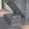 PawHut Pet Feeding Station, Dog Food Storage Cabinet w/ Adjustable Raised Bowls, White