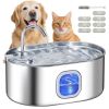 PawHut 246 oz./7L Stainless Steel Cat Water Fountain with Filters, Ultra-Quiet Pump, for Cats, Dogs & Multi-Pet Homes