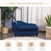 PawHut Pet Sofa Bed with Storage, Cushy Couch for Cats and Small Dogs, Soft Foam Couch, Modern Pet Furniture, Blue