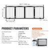 VEVOR Free Standing Dog Gate, 32" H x 96.5" W Freestanding Pet Gate, 4 Panels Foldable Dog Gate for Wide and Narrow Passageways