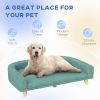 Dog Sofa Couch Bed with Washable Cushion for Large Dogs, Cats, Green