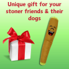 My Name is B, Cute Stuffed Parody Blunt Dog Toy, Funny Squeaky Weed Toy, Cool Plush Novelty 420 Gift for Pets & Their Owners