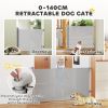 Retractable Dog Gate Extends Up to 55" Wide, 34" Tall, for Stairs, Doorways, Hallways, Indoor and Outdoor, Grey