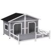 Stylish Cabin Dog House - Gray, White