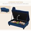 PawHut Pet Sofa Bed with Storage, Cushy Couch for Cats and Small Dogs, Soft Foam Couch, Modern Pet Furniture, Blue