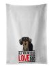 NEW Dachshund Black and Tan #4 Kitchen Towel Set of 2 White Dish Towels Decorative Bathroom Hand towel for Hand, Face, Hair, Yoga, Tea, Dishcloth