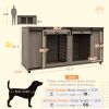 71" Modern Dog Kennel Furniture with Removable Divider, Storage for 2 Small Dogs or 1 Large Dog, Walnut