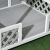 PawHut Outdoor Dog House with Porch, Cabin Style with Asphalt Roof, Doors and Shutter Window, for Medium or Large Size Dog