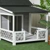 PawHut Outdoor Dog House with Porch, Cabin Style with Asphalt Roof, Doors and Shutter Window, for Medium or Large Size Dog