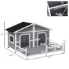 Stylish Cabin Dog House - Gray, White