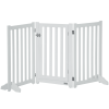 31.5"H Foldable Dog Gate with Door, 3 Panels Freestanding Pet Gate Barriers Indoor with Support Feet, Puppy Fence for Small Medium Dogs, White