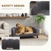PawHut Comfortable Large Dog Couch Charcoal Gray with Foam Cushioning and Extra Pillow for Medium and Large Dogs