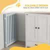 3-Panel Foldable Dog Gate with Feet for Medium Dogs and Below, Grey