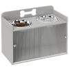 Elevated Dog Bowls with Storage, Raised Dog Bowl Stand with 2 Stainless Steel Bowl for Large Dogs, Gray