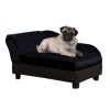 Luxury Dog Bed for Small Dogs, Hidden Storage, 3" Foam Cushion, Modern Pet Sofa, Black