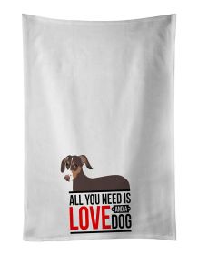 NEW Dachshund Chocolate and Tan Kitchen Towel Set of 2 White Dish Towels Decorative Bathroom Hand towel for Hand, Face, Hair, Yoga, Tea, Dishclot