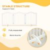 24"H Foldable Dog Gate, 3 Panels Freestanding Pet Gate Barriers Indoor with Support Feet, Puppy Fence for Small Dogs, White