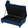 PawHut Pet Sofa Bed with Storage, Cushy Couch for Cats and Small Dogs, Soft Foam Couch, Modern Pet Furniture, Blue