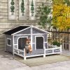 Stylish Cabin Dog House - Gray, White