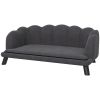 PawHut Comfortable Large Dog Couch Charcoal Gray with Foam Cushioning and Extra Pillow for Medium and Large Dogs