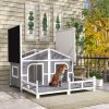 Stylish Cabin Dog House - Gray, White