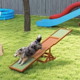 Wooden Dog Agility Seesaw for Training and Exercise, Weather Resistant, 83" L x 16" W x 14" H, Orange