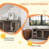 71" Modern Dog Kennel Furniture with Removable Divider, Storage for 2 Small Dogs or 1 Large Dog, Walnut