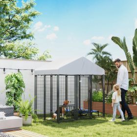 5.9' x 4' x 6' Outdoor Dog Kennel with Roof (Option: Silver-1440x620x230 mm)