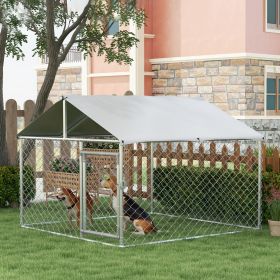6.6' x 6.6' x 4.9' Dog Kennel Outdoor for Small Medium Dogs with Waterproof Roof (Option: Silver-1900x360x140 mm)