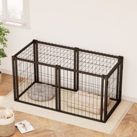 Dog Cage 47.2 Inches, Suitable For Small And Medium-sized Dogs, With A Top Dog Fence, Pet Cage, Indoor, Black. 47.2 Inches Long X 22 Inches Wide X 24 (Option: Black)