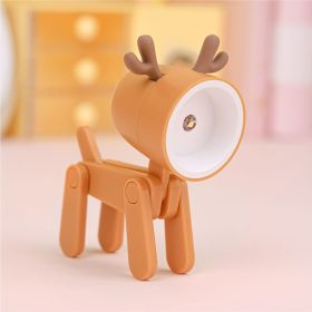 Mini Cute Animal Pet Dogs Deer Designer Led Night Light Table Lamp Kids Toys Gift For Birthday/Easter/Boy/Girlfriends (Color: Orange, Items: Deer)