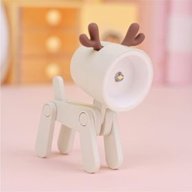 Mini Cute Animal Pet Dogs Deer Designer Led Night Light Table Lamp Kids Toys Gift For Birthday/Easter/Boy/Girlfriends (Color: Beige, Items: Deer)