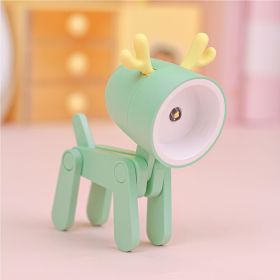 Mini Cute Animal Pet Dogs Deer Designer Led Night Light Table Lamp Kids Toys Gift For Birthday/Easter/Boy/Girlfriends (Color: Green, Items: Deer)