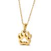 Mori Style Simple Cute Pet Paw Print Pendant Stainless Steel Necklace