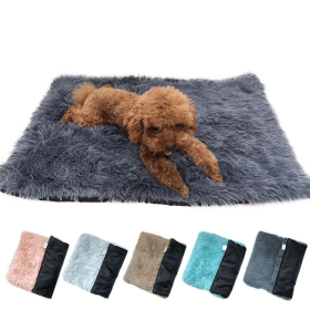 Soft Plush Padded Pet Sleeping Mat Soft Pet Mattress Puppy Dog Cat Sofa Cushion Warm and Breathable Large Dog Pet Bed Dog Mat (Color: Light grey, size: L(50X70CM))