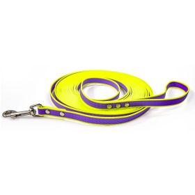 Durable material New style two-color training rope Tangle-free Soft on pet 4.92FT Obedience training Daily walk training Park training  Evening/early (Color: Purple-yellow, size: 10M)