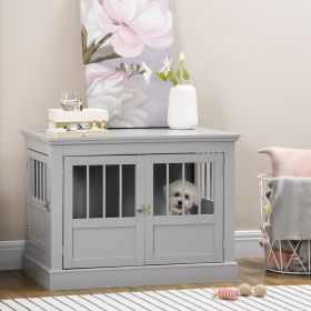 Dog Crate End Table (Option: Dark Gray-930x620x120 mm)