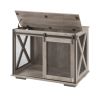 Farmhouse Dog Cage Crate Furniture with Sliding Barn Door