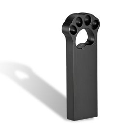 Lovely Bear Paw USB 2.0 Flash Drives 64GB Silver Memory Stick Creative Gift Metal Waterproof Pen Drive Black Pendrive (Capacity: 64GB, Color: Black)