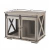 Farmhouse Dog Cage Crate Furniture with Sliding Barn Door