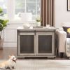 Farmhouse Dog Cage Crate Furniture with Sliding Barn Door