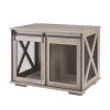 Farmhouse Dog Cage Crate Furniture with Sliding Barn Door