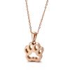 Mori Style Simple Cute Pet Paw Print Pendant Stainless Steel Necklace